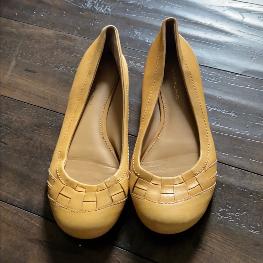 Mustard Yellow Leather Upper Flats!
